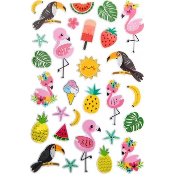 samolepka METALICKÉ 3D SAMOLEPKY - TROPY, 29 KS DP CRAFT