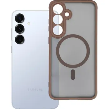 Náhradní kryt pro mobilní telefon Kryt Full Matte Mag Cover Case s MagSafe Samsung Galaxy S25 Plus Brown