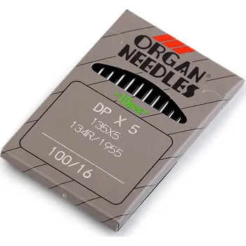 Nástroj na niť a příze Strojové jehly do průmyslových strojů 70; 80; 90; 100; 130 Organ, velké, 100 nikl