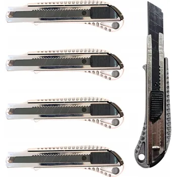 Pracovní nůž 5X NŮŽ NA TAPETY KOVOVÝ NOŽÍK 18MM LÁMACÍ ČEPEL TAPETÁŘSKÝ NŮŽ ČALOUNICKÝ