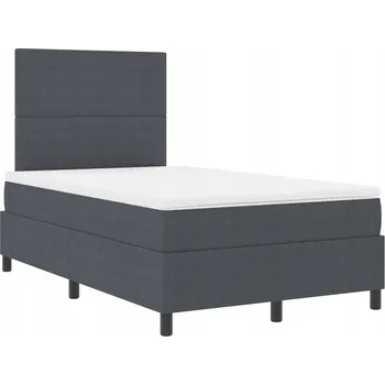 Postel Postel Box Spring Tmavě šedá 203x120x128 cm s nastavitelným čelem
