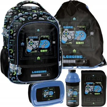 Školní batoh Školní batoh vícekomorový Paso černý, modrý, vícebarevný