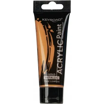 Vodová barva Akrylová metalická Barva KEYROAD 75 Ml v tubě zlatá