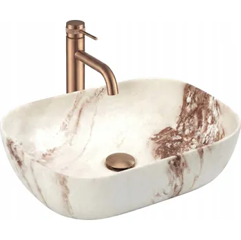 Umyvadlo Umyvadlo na desku obdélníkové Rea Belinda 46,5 cm béžové