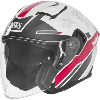 Helma na motorku Otevřená helma na motorku NOX N130 EKTO bílo-růžová M