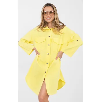 Dámské šaty RUE PARIS Oversize košilové šaty Nemmi žluté Velikost: UNI