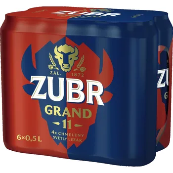 Pivo Zubr Grand 11 Světlý ležák plech (6×0,5 l)