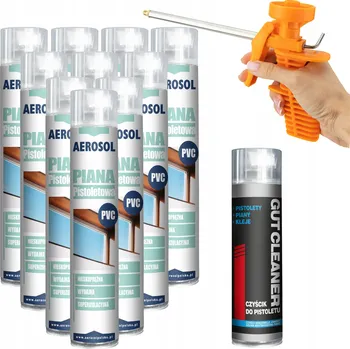 Montážní pěna PUŠKOVÁ PĚNA NA OKNA A DVEŘE NÍZKOTLAKÁ + ČISTIČ + PISTOLE