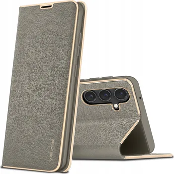 Pouzdro na mobilní telefon Flipové pouzdro KrainaGSM pro Samsung, Galaxy A55 5G, šedé