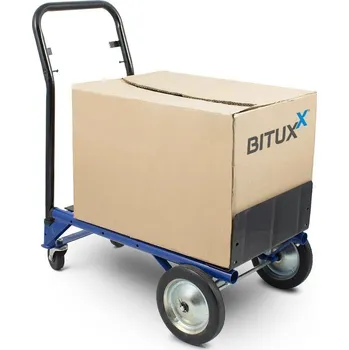 Plošinový vozík RUČNÍ SKLADOVÝ VOZÍK 2V1 S OTOČNÝMI KOLEČKY BITUXX, NOSNOST 80 KG