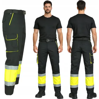 Pracovní obuv Pracovní kalhoty Specto černé reflexní výstražné XL