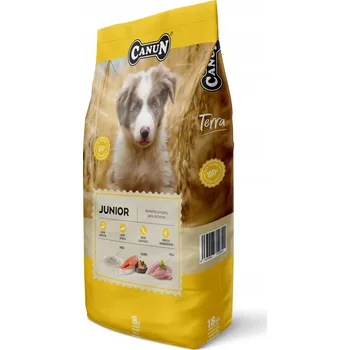 Krmivo pro psa Canun Junior suché krmivo plnohodnotné pro štěňata psů KUŘE LOSOS 18 kg