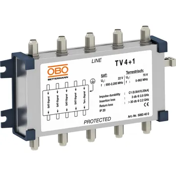 Přepěťová ochrana OBO BETTERMANN Ochrana datových vedení TV 4+1 5083400