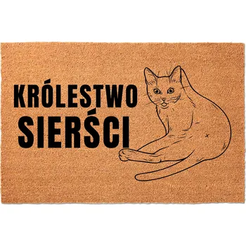 Rohožka KOKOSOVÁ VSTUPNÍ ROHOŽKA PŘED DVEŘE NA BOTY - VTIPNÁ ROHOŽKA "KRÁLOVSTVÍ SRSTI"