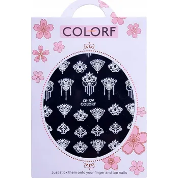 Přípravek na nehty Samolepky na Zdobení Nehtů, Samolepící Vzory, Ornamenty Bílé CB-174