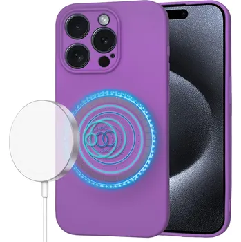 Pouzdro na mobilní telefon Techsuit - SoftFlex MagSafe - iPhone 15 Pro - fialový