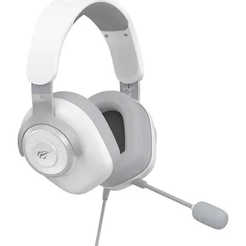 Sluchátka Havit - Drátová herní sluchátka (H2230d) - 3,5mm jack, všesměrový mikrofon, nastavitelná - bílá