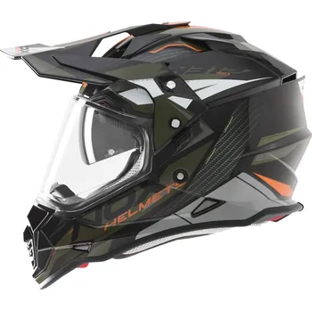 Helma na motorku přilba N312 TRACK, NOX (khaki, oranžová) 2026 Velikost: XL