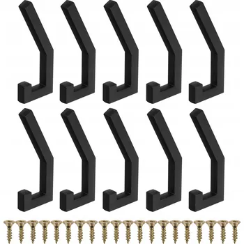 Věšák 10x Háček na věšák, na oblečení, černý loft, do předsíně šatny