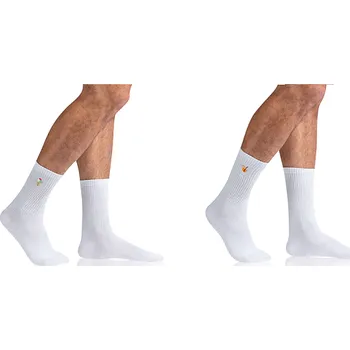 Pánské ponožky Bellinda GOOD VIBES SOCKS 2X - 2 páry sportovních ponožek unisex s trendy detailem - BE482033 oranžová - bílá 39 - 42
