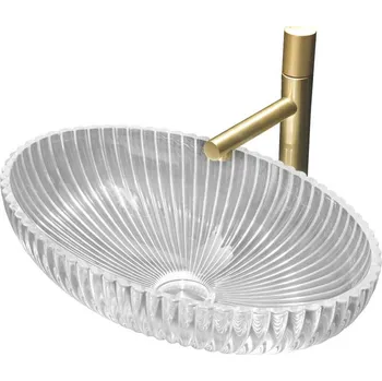 Mexen Zira skleněné umyvadlo na desku 53 x 35 cm, transparentní - 24175300 Koupelnové umyvadla