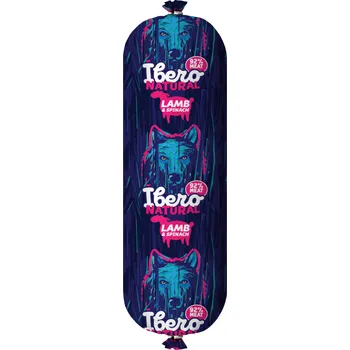 Krmivo pro psa Ibero Natural Sausage Lamb & Spinach - 800g