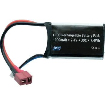 Baterie pro airsoftovou zbraň STRIKE SYSTEMS® STRIKE Li-Pol baterie 7,4V 1000mAh, 30C, T-Dean - PEQ