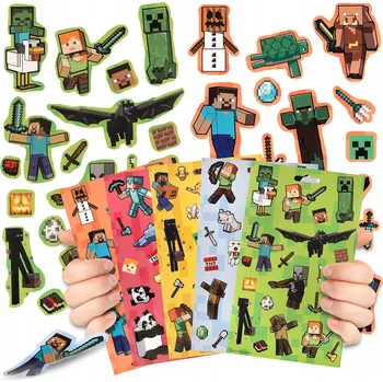 samolepka Minecraft Samolepky pro děti VELKÁ SADA samolepek PRO HRÁČE 100 kusů