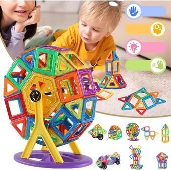 ostatní stavebnice 84 X STAVEBNICE KOSTKY, MAGNETICKÉ STAVEBNICE PRO DĚTI, VZDĚLÁVACÍ HRAČKY