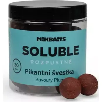 MIKBAITS Rozpustné SOLUBLE boilie 250ml - Pikantní švestka 20mm