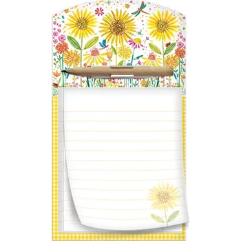 Magnetický trhací zápisník s tužkou - Flowers Stitch - 1132-0364-1