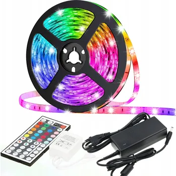 LED páska RGB LED pásek 150 LED 5M + Dálkový Ovladač Premium sada