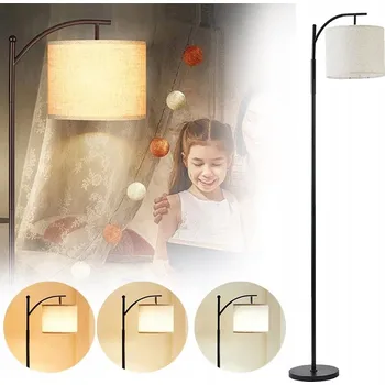Stojací lampa MODERNÍ STOJACÍ LAMPA 175CM ČERNÉ BOHO STÍNIDLO 28CM LED E27
