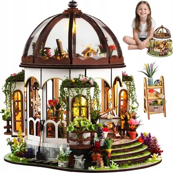 Dřevěná hračka MINI DOMEČEK EDUKAČNÍ SADA LED MINIATURNÍ SKLENÍK PRO ROZVOJ HOBBY