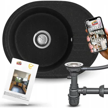 Granitový dřez GRANITOVÝ DŘEZ JEDNOKOMOROVÝ ZLATÝ OVÁLNÝ S ODKAPÁVAČEM 6v1