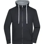 James&Nicholson Pánská mikina JN963 Black-Grey Heather XL