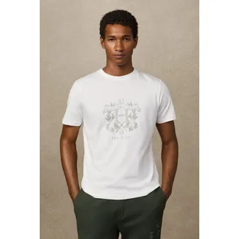 Pánské tričko TRIČKO HACKETT LONDON HERITAGE RALLY FLAG OFF WHITE