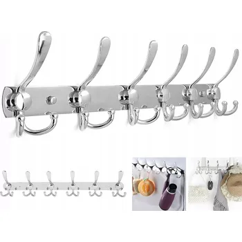 Věšák 1 Ks Kovový nástěnný věšák, 6 háčků, do Ložnice, koupelny