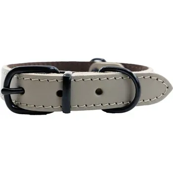 BAFPET Kožený obojek HERRY MINI, černé kování - Šedá