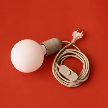 Lampička HAY E27 objímka žárovky COMMON, betonově šedá, napájecí kabel 240 cm 1 x 15 W LED - Doprava zdarma