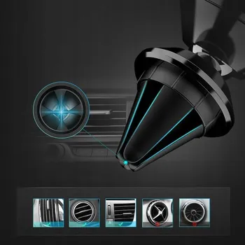 MAGNETICKÝ DRŽÁK TELEFONU DO AUTA DO VĚTRACÍ MŘÍŽKY SILNÝ ČERNÝ