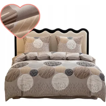 Povlečení Povlečení 160x200 BAVLNĚNÝ SATÉN 2 povlaky BÉŽOVÁ KOLA