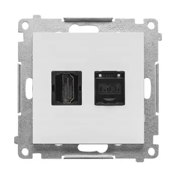 Elektrická zásuvka USB zásuvka do zdi Kontakt-simon šedá