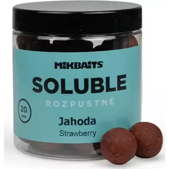 MIKBAITS Rozpustné SOLUBLE boilie 250ml - Jahoda 20mm