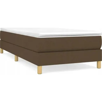 Postel Rám postele 203x90 cm, tmavě hnědá barva, tkanina polyester, překližka
