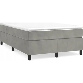 Postel Postel z Aksamitu Světle Šedá 203x120x35 cm, Stabilní Nohy