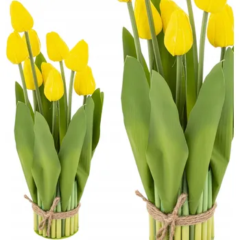 umělá květina Kytice umělých květin Žluté Tulipány 9 kusů
