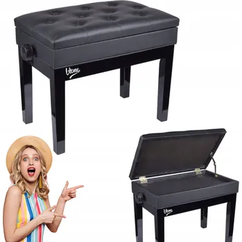 Stolička Klavírní stolička Nastavitelná stolička s úložným prostorem černá pohodlná prémiová