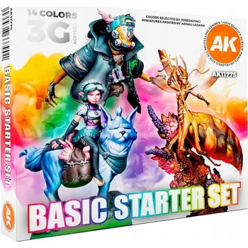 Modelářská barva AK 11775 Základní startovací sada - 14 barev