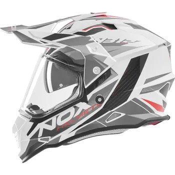 Helma na motorku Enduro helma na motorku NOX N312 Track bílo-červená XL